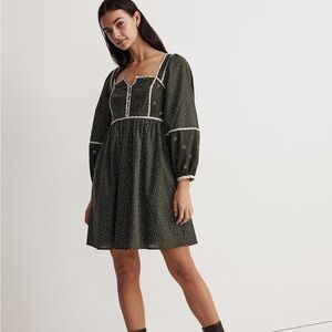 Madewell Floral Mix Square-Neck Mini Dress